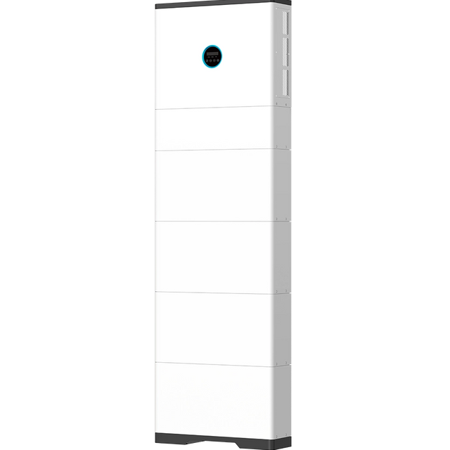 Stapelbar h&ouml;gsp&auml;nnings trefas PV&ESS allt-i-ett-sk&aring;p 21,2 kWh